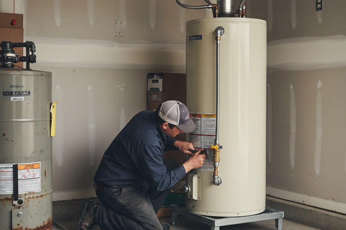 Water heater and shutoff valve replacement in Livonia