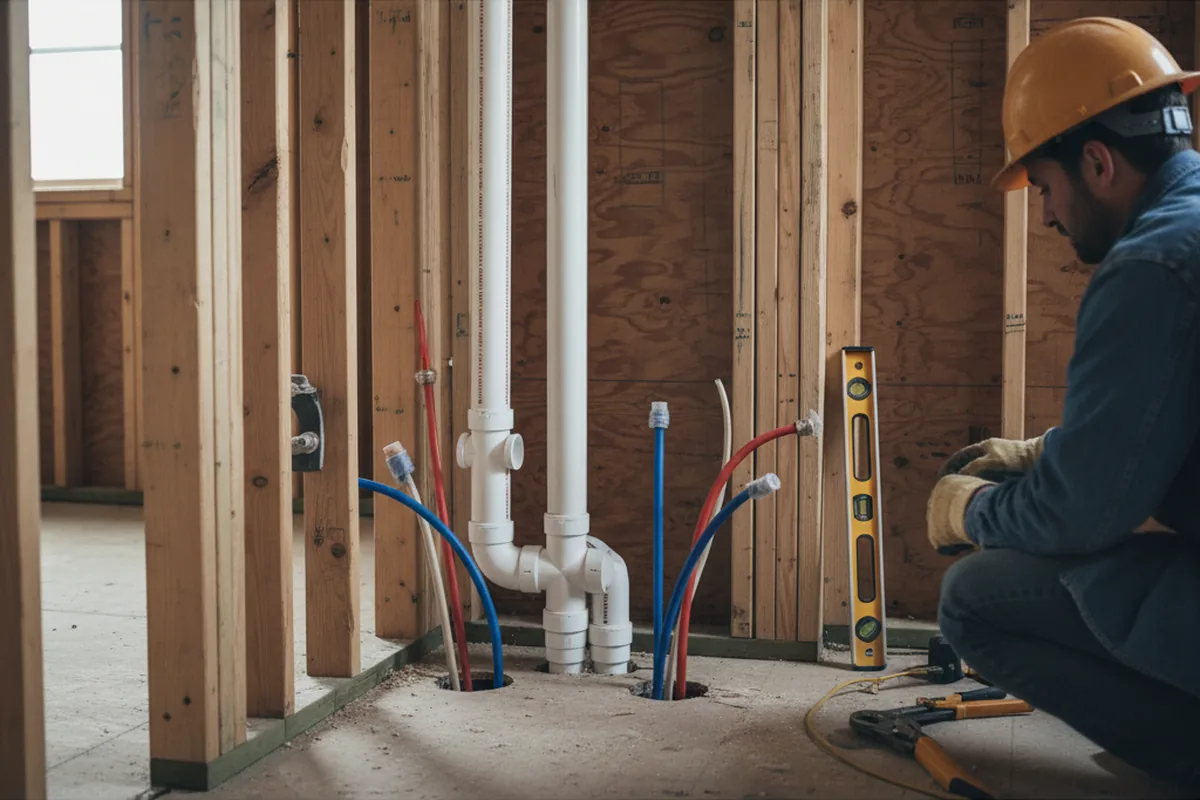 Drain and supply rough-in during Toilet Repair and Installation in Livonia